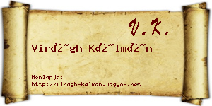 Virágh Kálmán névjegykártya